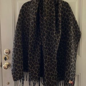 Primo Filo Italia 70 x 32" Soft & Warm Brown Animal Print Scarf/Wrap/NEW!